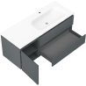 Mexen Rivel koupelnová skříňka 120 cm s umyvadlem Vela pravá, 2S, 1D, rýhovaná, grafit/bílá mat - 91A23-12047-3-BBFFF66-W23P01