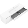 Mexen Rivel koupelnová skříňka 160 cm s umyvadlem Vela pravým, 2S, 1D, rýhovaná, bílá mat - 91A23-16047-3-BBFFF01-W23P01