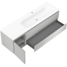 Mexen Rivel koupelnová skříňka 160 cm s umyvadlem Vela pravá, 2S, 1D, rýhovaná, šedá/bílá mat - 91A23-16047-3-BBFFF62-W23P01