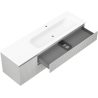Mexen Rivel koupelnová skříňka 160 cm s umyvadlem Vela pravá, 2S, 1D, rýhovaná, šedá/bílá mat - 91A23-16047-3-BBFFF62-W23P01