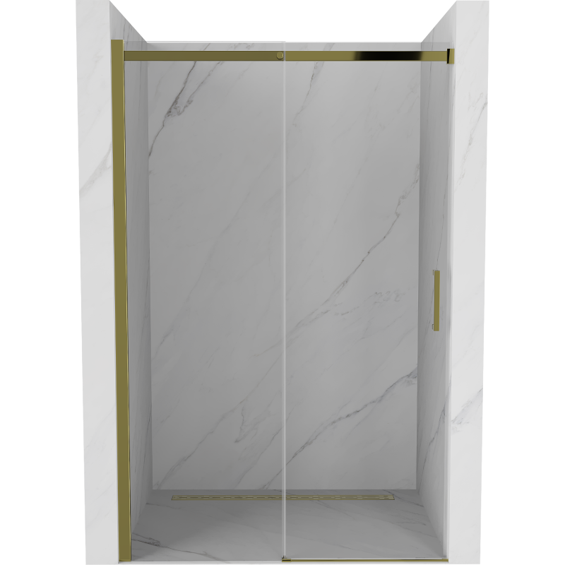 Mexen Omega posuvné sprchové dveře 130 cm, transparentní, zlaté - 825-130-000-50-00
