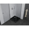 Mexen Pretoria sprchový kout otevírací 70 x 70 cm, transparentní, chrom + vanička Flat, černý - 852-070-070-01-00-4070