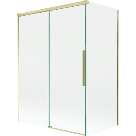 Mexen Rox vanová zástěna 2-křídlová posuvná 120 + 70 x 150 cm, transparentní, zlatý kartáčovaný - 8C9-120-070-55-00