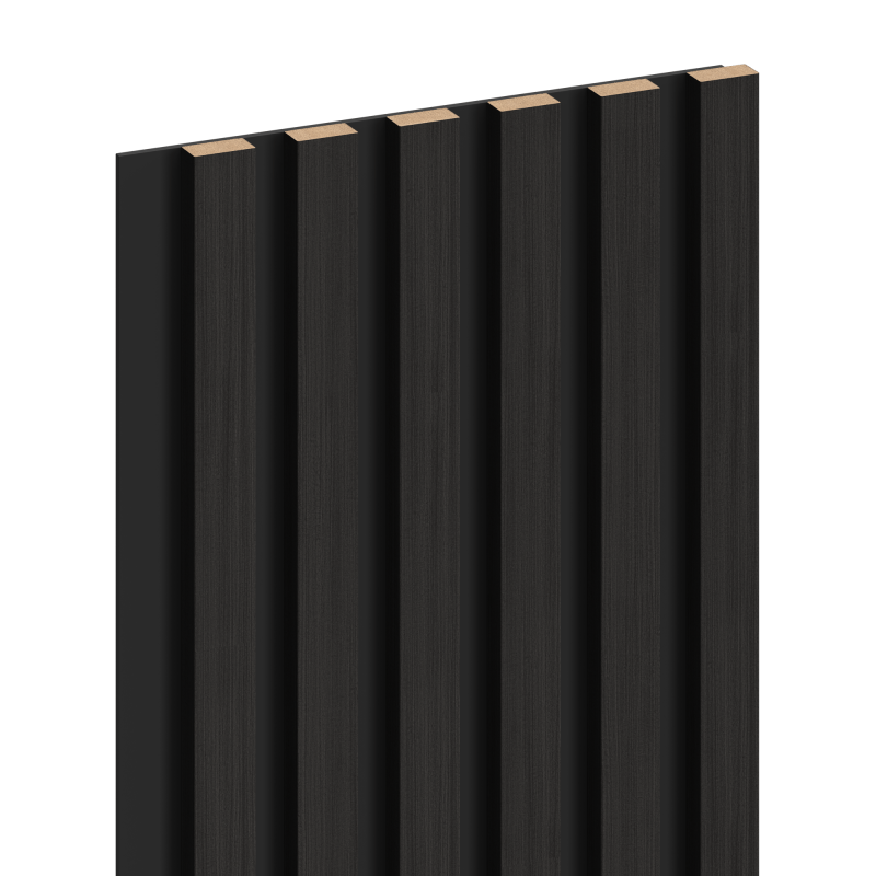 Mexen Lam-B nástěnné lamely 275 x 30 cm, deska HDF 4 mm, technická dýha, Eben Černý - S100-275307-3015-023