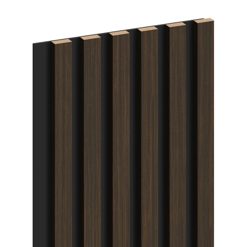 Mexen Lam-B stěnové lamely 275 x 30 cm, deska HDF 4 mm, technická dýha, ořech pálený - S100-275307-3015-024