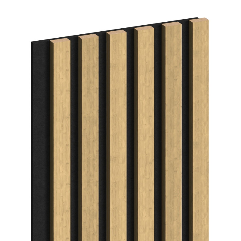 Mexen Lam-F akustické stěnové lamely 275 x 30 cm, plsť 8 mm, technická dýha, přírodní bambus - S105-275307-3015-011