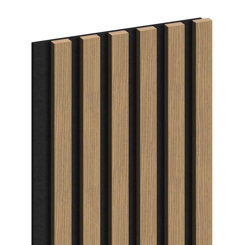 Mexen Lam-F nástěnné akustické lamely 275 x 30 cm, plsť 8 mm, technická dýha, Lněný ořech - S105-275307-3015-015