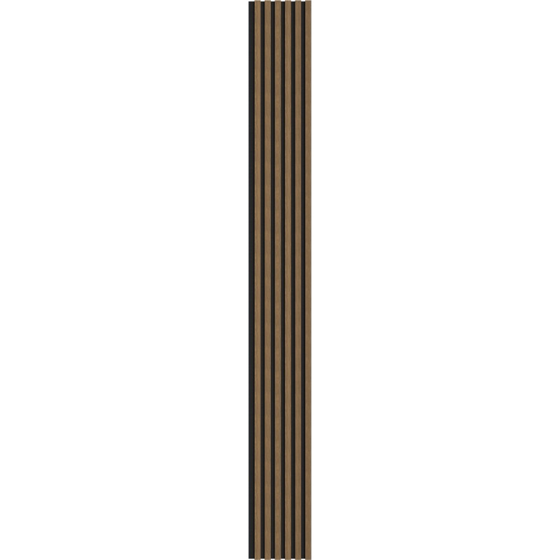 Mexen Lam-F akustické nástěnné lamely 275 x 30 cm, plsť 8 mm, technická dýha, Přírodní ořech - S105-275307-3015-016