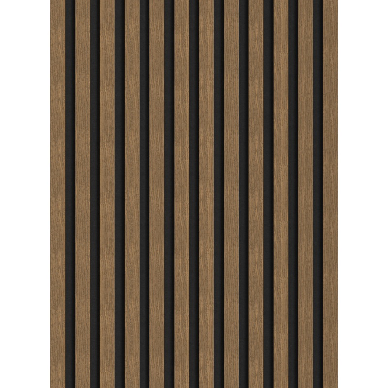Mexen Lam-F akustické nástěnné lamely 275 x 30 cm, plsť 8 mm, technická dýha, Přírodní ořech - S105-275307-3015-016