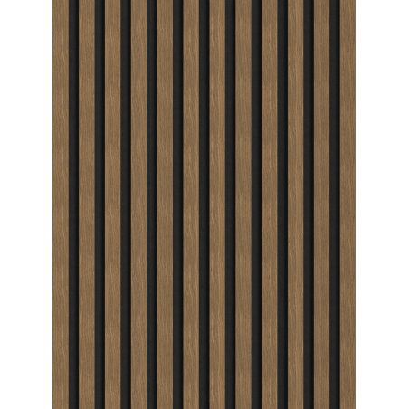 Mexen Lam-F akustické nástěnné lamely 275 x 30 cm, plsť 8 mm, technická dýha, Přírodní ořech - S105-275307-3015-016