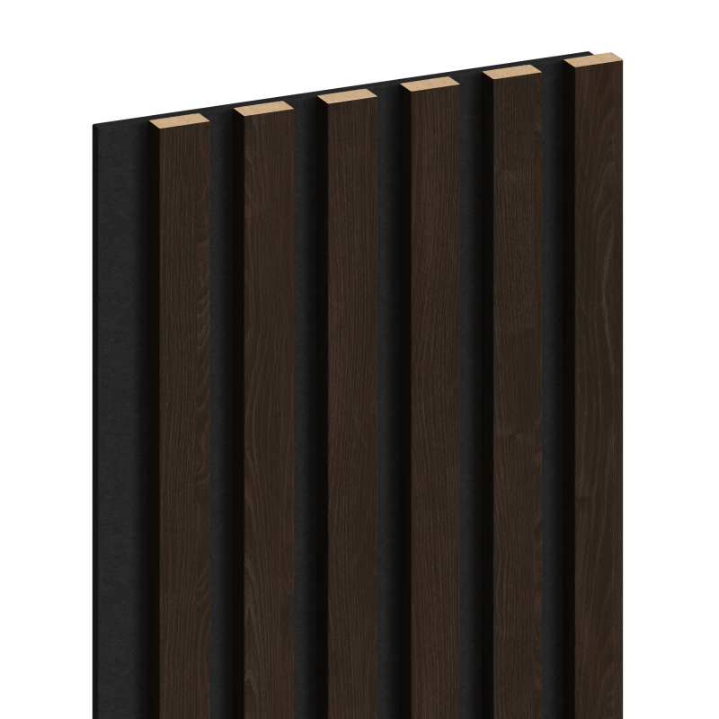 Mexen Lam-F akustické nástěnné lamely 275 x 30 cm, plsť 8 mm, technická dýha, Eben Hnědý - S105-275307-3015-022