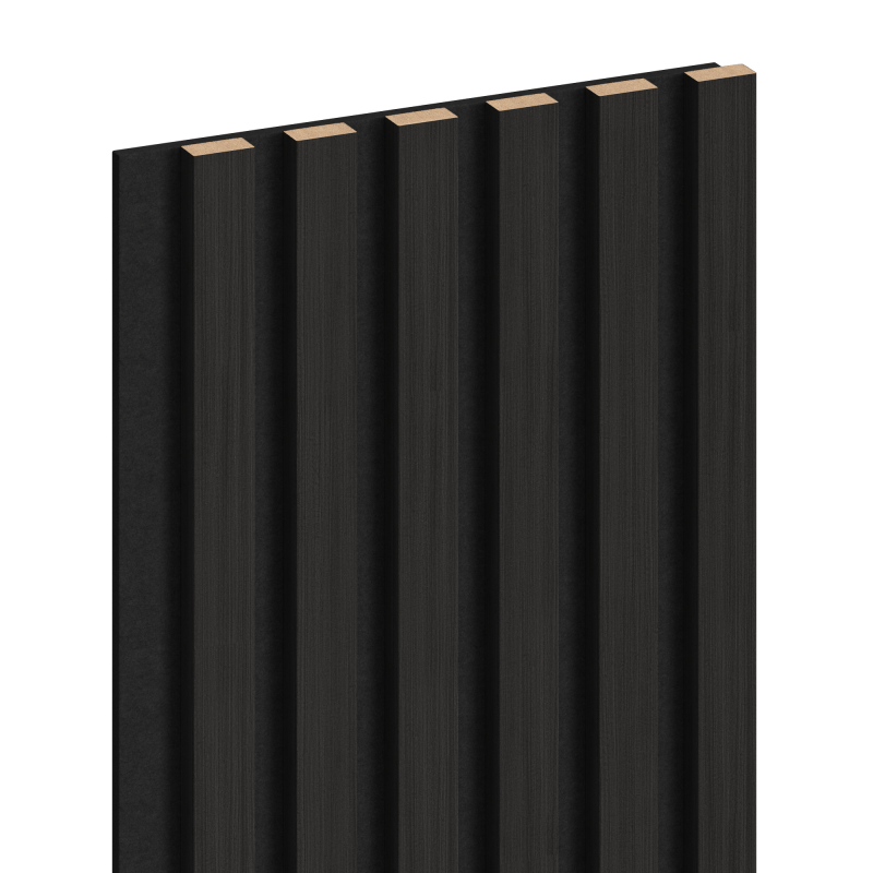Mexen Lam-F akustické stěnové lamely 275 x 30 cm, plsť 8 mm, technická dýha, Eben Černý - S105-275307-3015-023