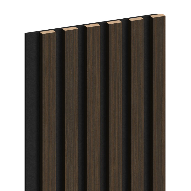Mexen Lam-F akustické nástěnné lamely 275 x 30 cm, plsť 8 mm, technická dýha, tmavý ořech - S105-275307-3015-024