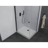 Mexen Pretoria sprchový kout otočný 70 x 100 cm, průhledný, černý + vanička Flat - 852-070-100-70-00-4010B