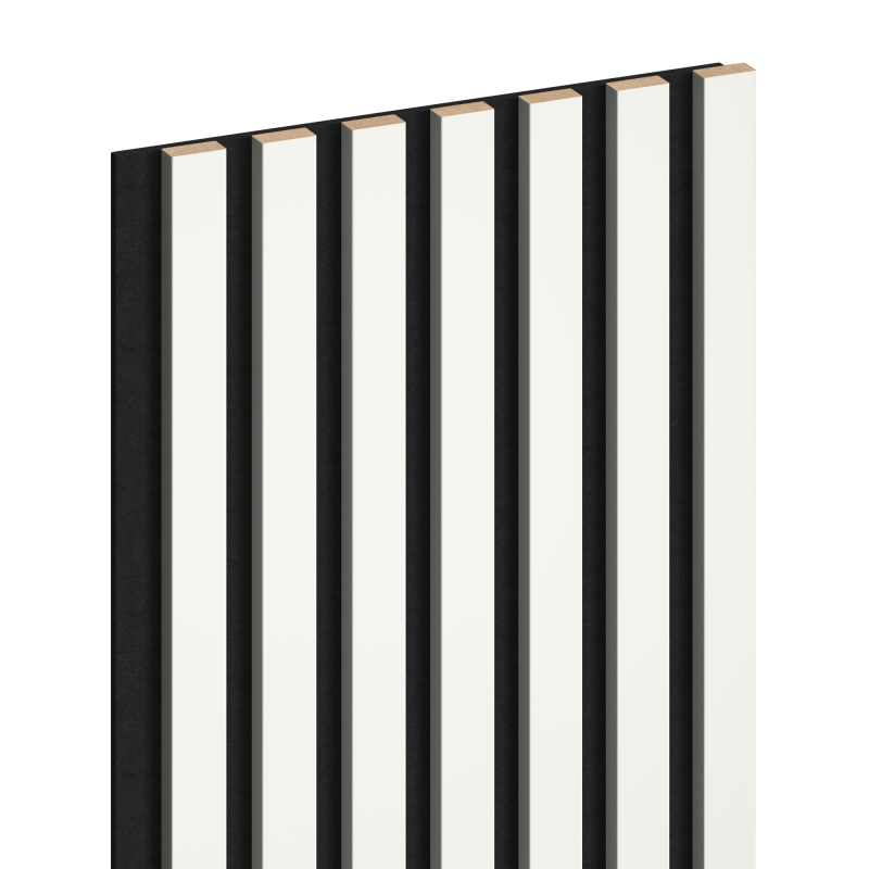 Mexen Lam-F akustické stěnové lamely 275 x 31,5 cm, filc 6 mm, Bílý Lesk - S105-275317-2812-054