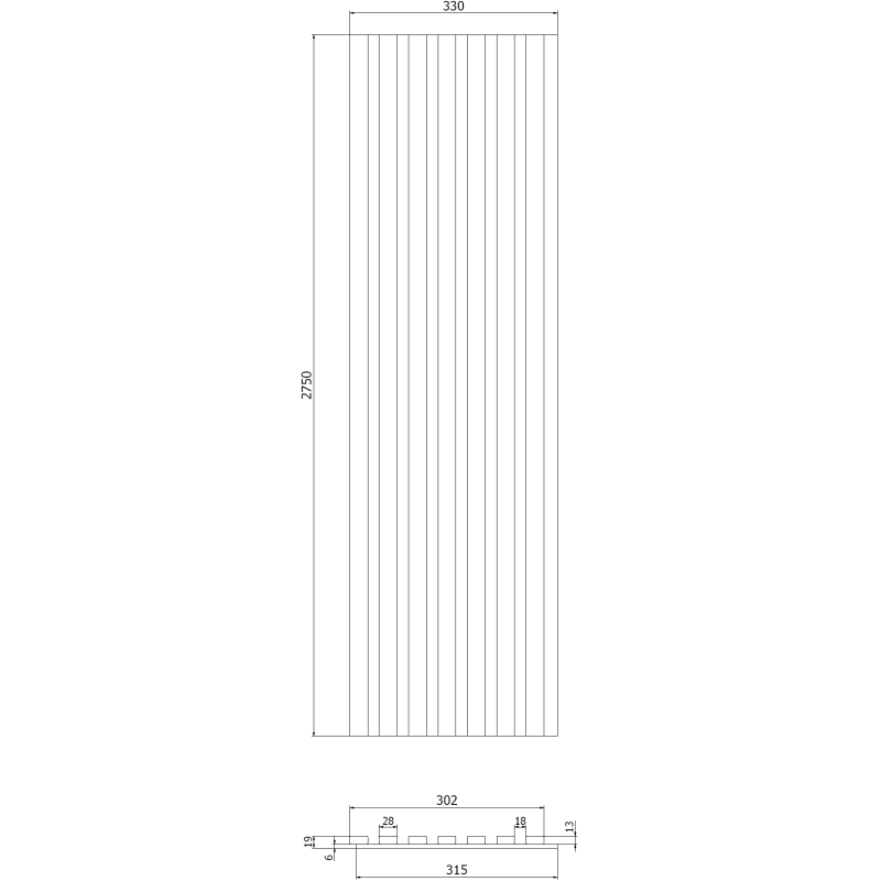 Mexen Lam-F stěnové akustické lamely 275 x 31,5 cm, plsť 6 mm, Klasický dub - S105-275317-2812-072