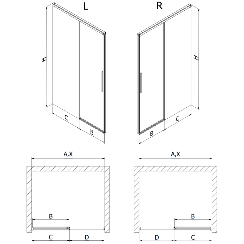 Mexen Rox posuvné sprchové dveře 100 cm, transparentní, kartáčovaný nikl - 8C2-100-000-97-00