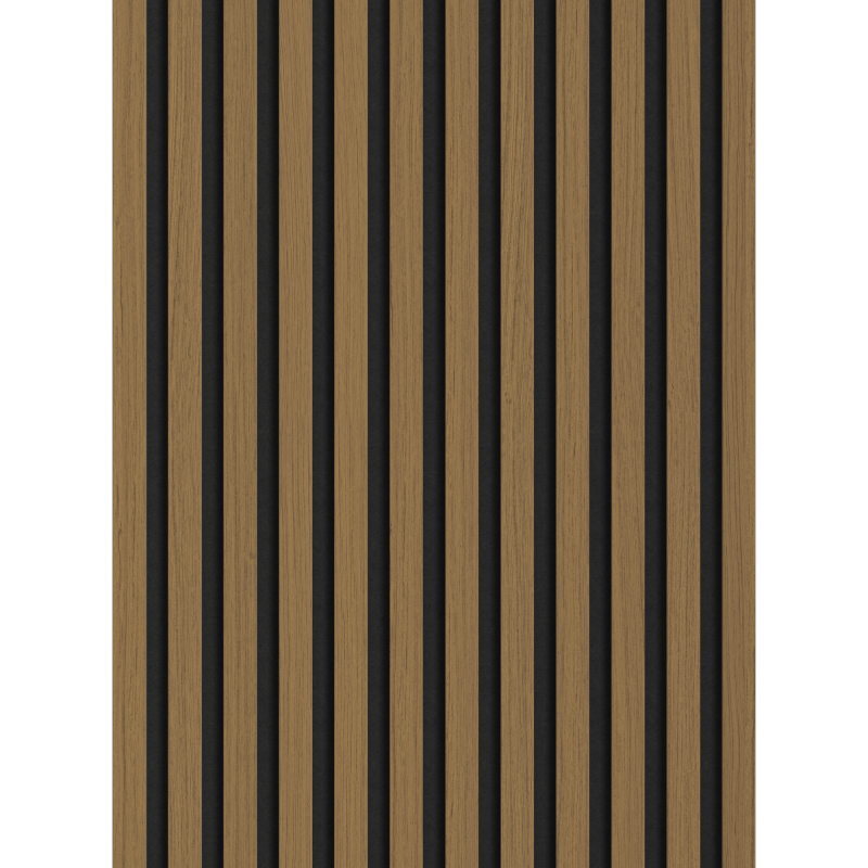 Mexen Lam-F akustické stěnové lamely 275 x 30 cm, plst 8 mm, technická dýha, Zlatý teak - S105-275307-3015-014