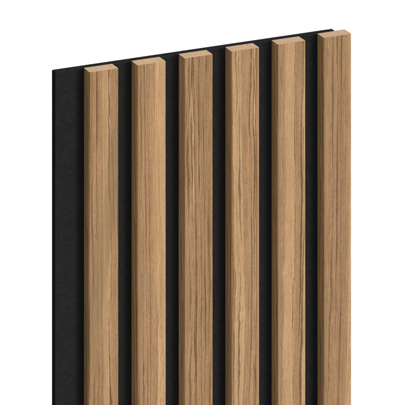 Mexen Lam-F nástěnné akustické lamely 275 x 30 cm, plsť 8 mm, technická dýha, Světle ořechový - S105-275307-3015-017