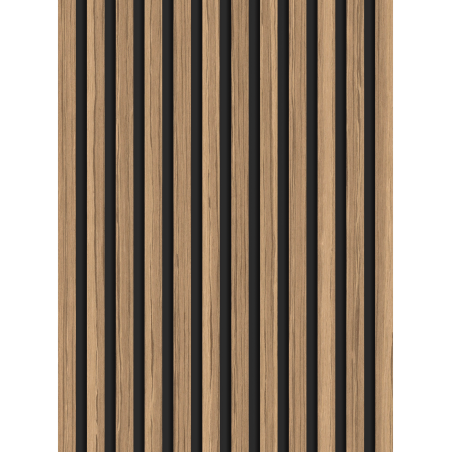 Mexen Lam-B nástěnné lamely 275 x 30 cm, deska HDF 4 mm, technická dýha, Světlý Ořech - S100-275307-3015-017