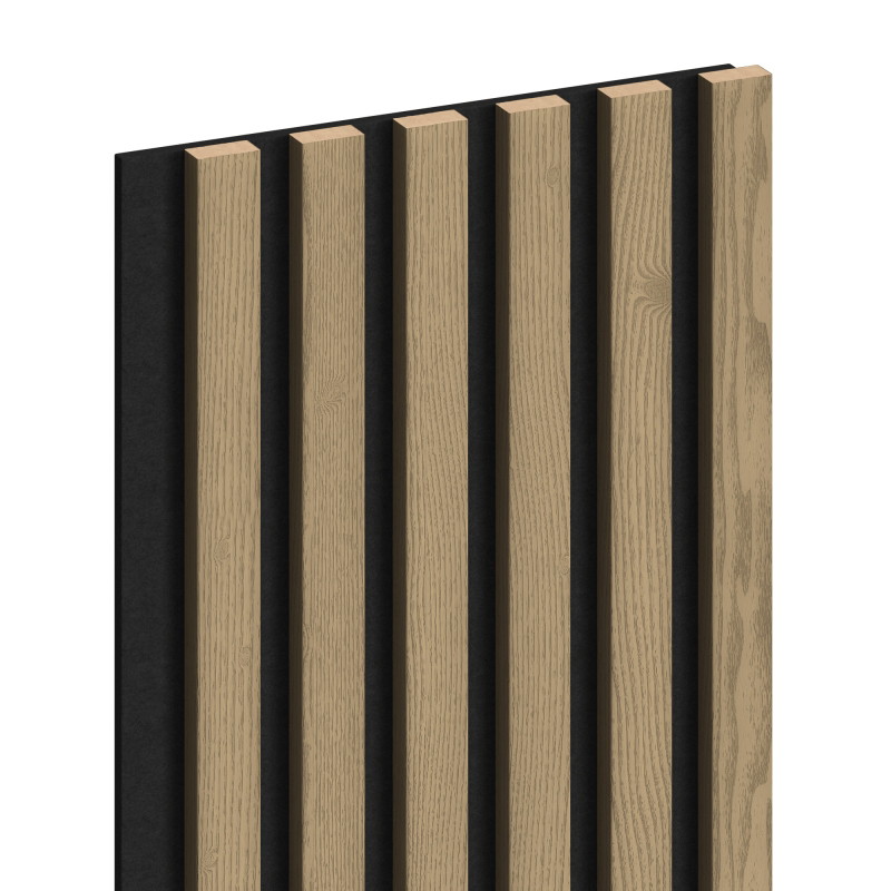 Mexen Lam-F akustické nástěnné lamely 275 x 30 cm, plsť 8 mm, technická dýha, Ušlechtilý dub - S105-275307-3015-004