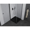 Mexen Pretoria sprchový kout s dvířky 80 x 80 cm, transparentní, černý + vanička Flat, černá - 852-080-080-70-00-4070B