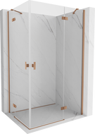 Mexen Mist-H Duo sprchový kout s pantovými dveřmi pravý 95 x 120 cm, průhledný, kartáčovaná měď - 8A5-095L-120P-65-00