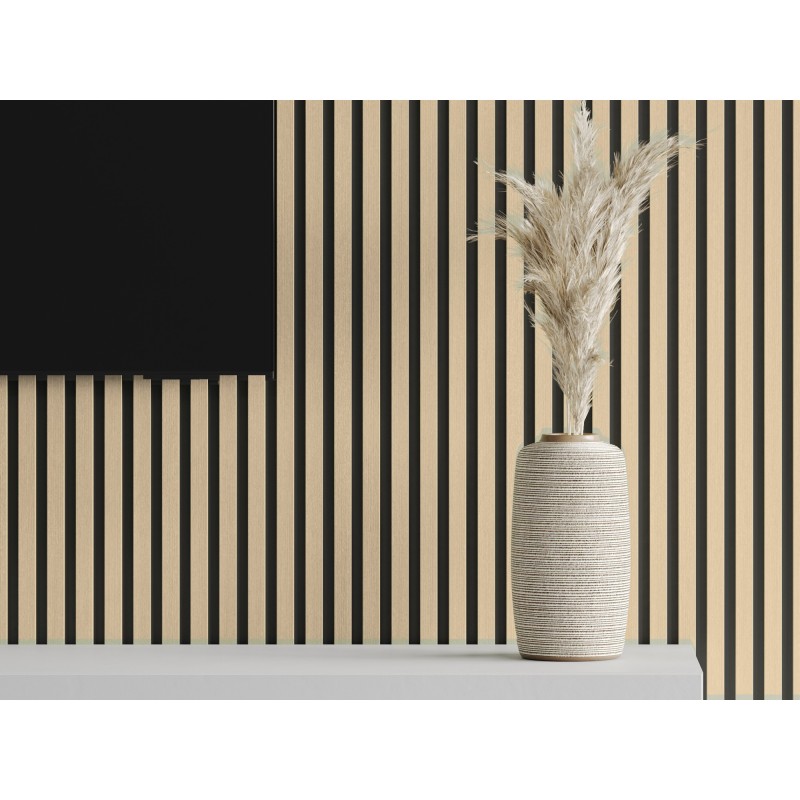 Mexen Lam-B nástěnné lamely 275 x 30 cm, HDF deska 4 mm, technická dýha, Pískový Dub - S100-275307-3015-001