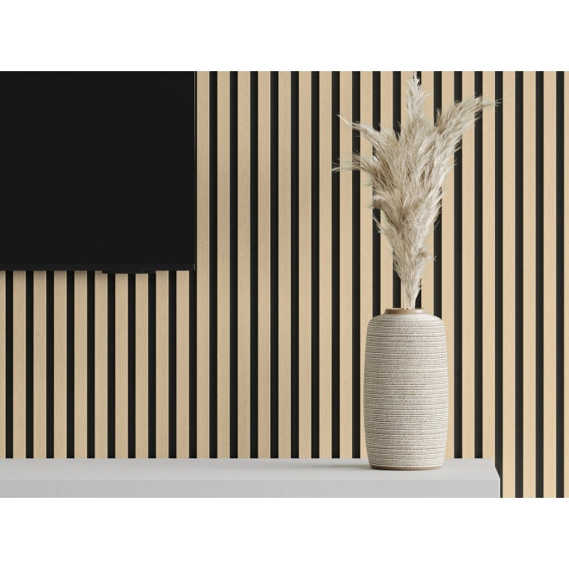 Mexen Lam-F nástěnné akustické lamely 275 x 30 cm, plsť 8 mm, technická dýha, Písečný dub - S105-275307-3015-001