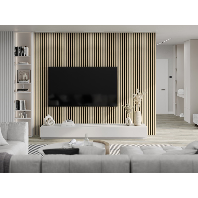 Mexen Lam-F akustické nástěnné lamely 275 x 30 cm, filc 8 mm, technický dýh, Dub Písečný - S105-275307-3015-001