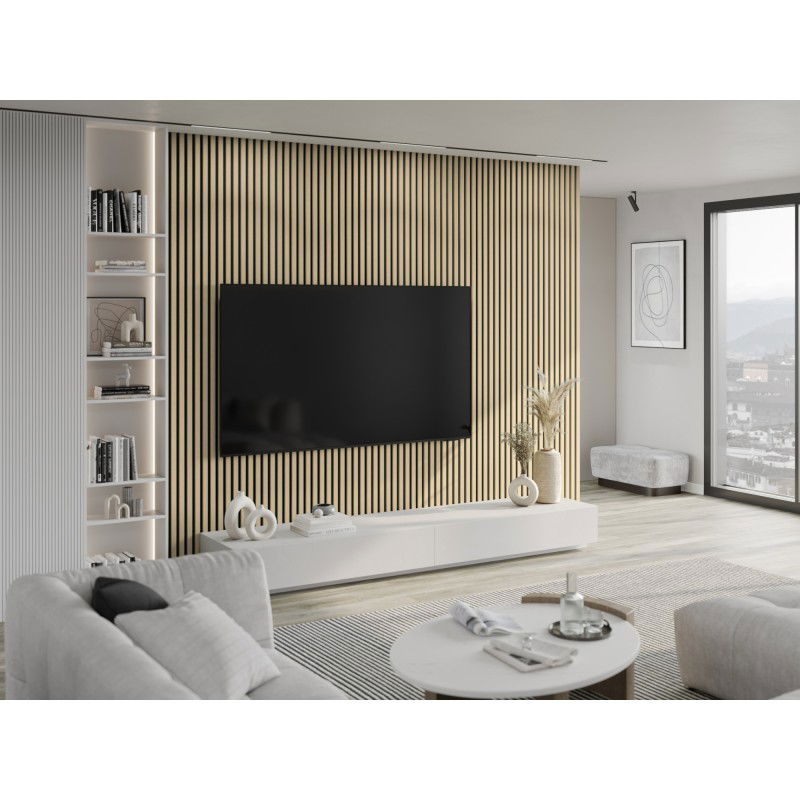 Mexen Lam-F nástěnné akustické lamely 275 x 30 cm, plsť 8 mm, technická dýha, Písečný dub - S105-275307-3015-001