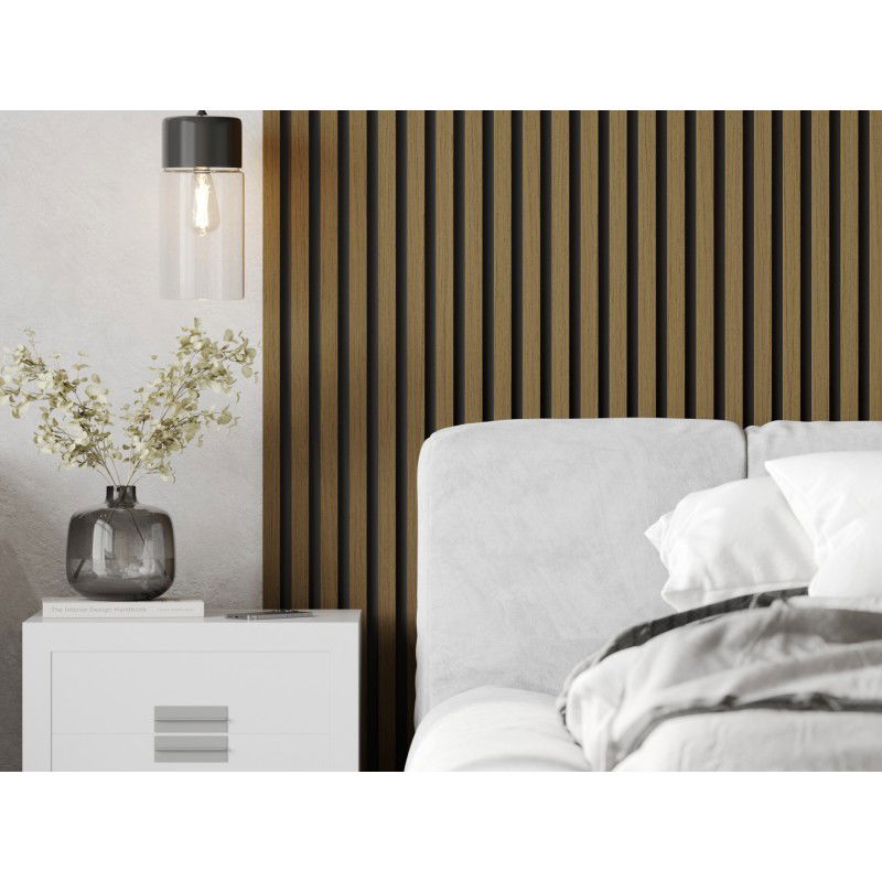 Mexen Lam-B stěnové lamely 275 x 30 cm, HDF deska 4 mm, technická dýha, Zlatý Teak - S100-275307-3015-014