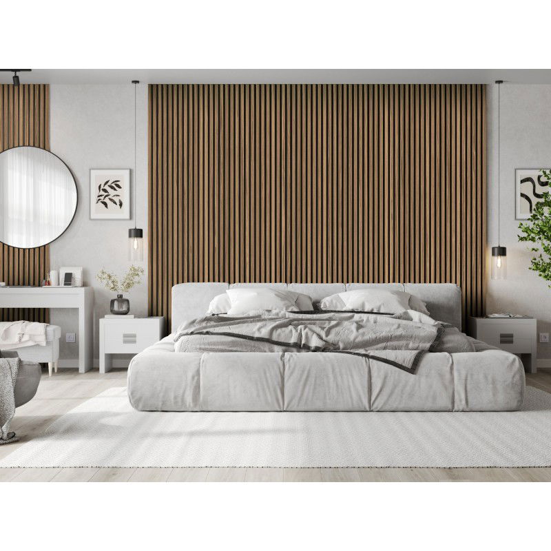 Mexen Lam-B nástěnné lamely 275 x 30 cm, deska HDF 4 mm, technická dýha, Světlý Ořech - S100-275307-3015-017