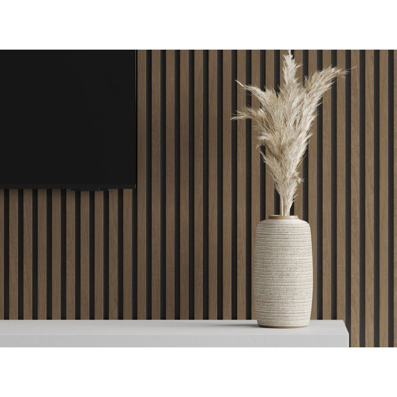 Mexen Lam-B nástěnné lamely 275 x 30 cm, deska HDF 4 mm, technická dýha, Ořech Espresso - S100-275307-3015-019