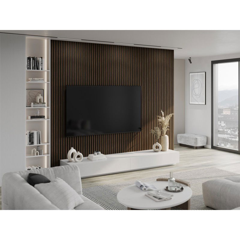 Mexen Lam-B nástěnné lamely 275 x 30 cm, HDF deska 4 mm, technická dýha, Opálený ořech - S100-275307-3015-024