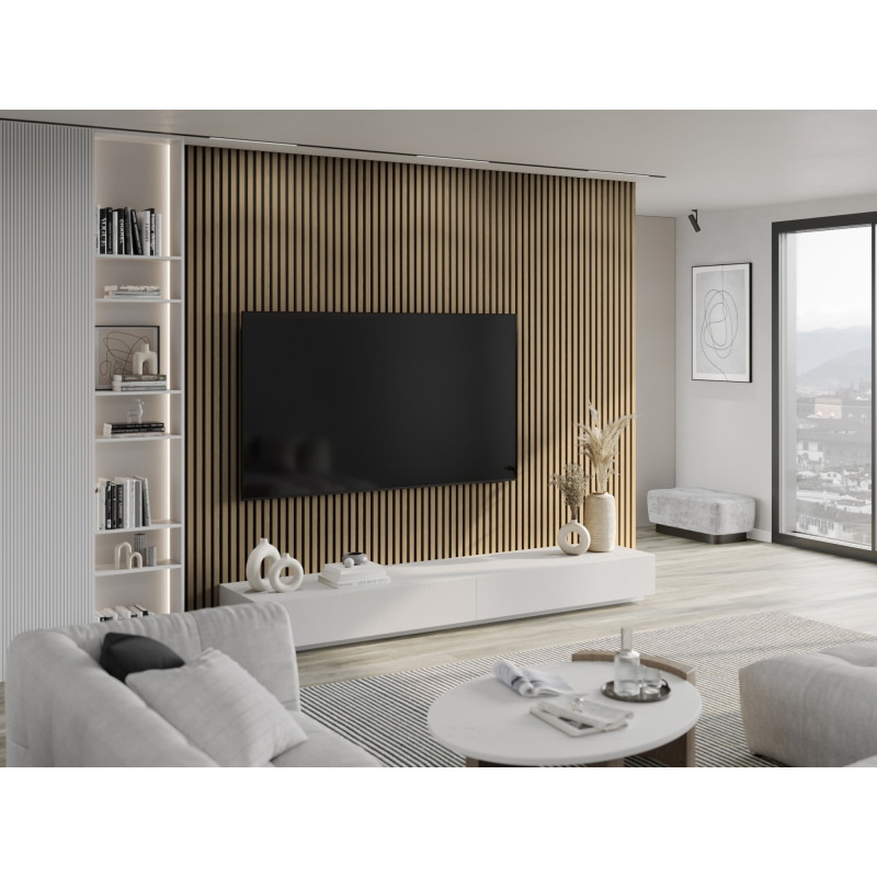 Mexen Lam-F akustické nástěnné lamely 275 x 30 cm, plsť 8 mm, technická dýha, Ušlechtilý dub - S105-275307-3015-004