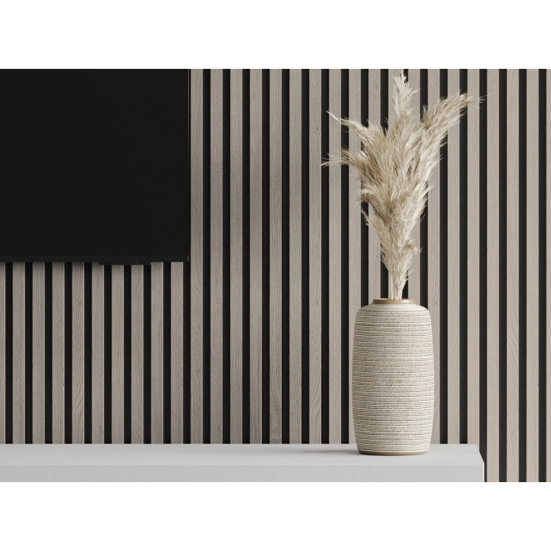 Mexen Lam-F akustické nástěnné lamely 275 x 30 cm, plsť 8 mm, technická dýha, Popelavý Dub - S105-275307-3015-005