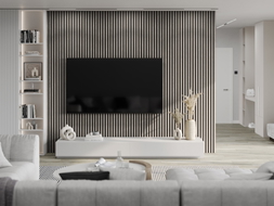 Mexen Lam-F akustické nástěnné lamely 275 x 30 cm, plsť 8 mm, technická dýha, Popelavý Dub - S105-275307-3015-005