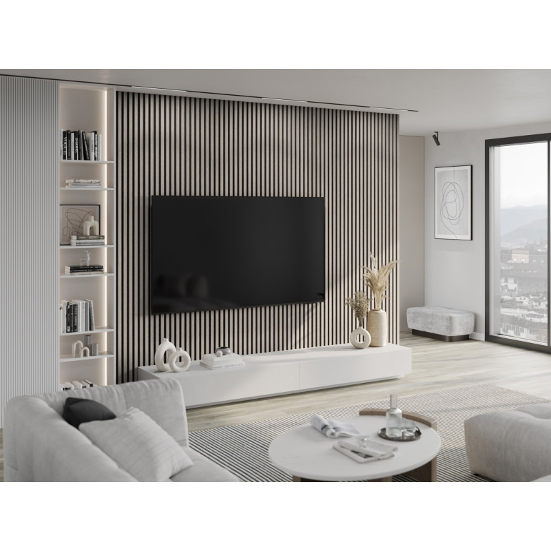 Mexen Lam-F akustické nástěnné lamely 275 x 30 cm, plsť 8 mm, technická dýha, Popelavý Dub - S105-275307-3015-005