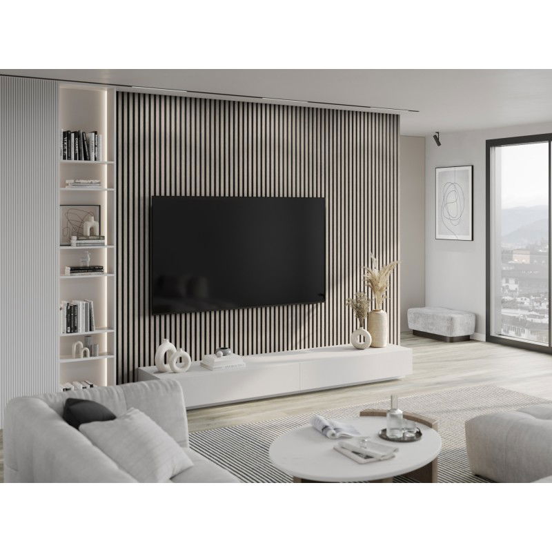 Mexen Lam-F akustické stěnové lamely 275 x 30 cm, plsť 8 mm, technická dýha, Popelový dub - S105-275307-3015-005