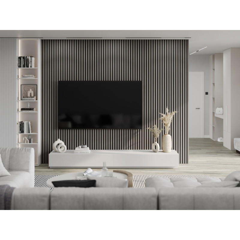 Mexen Lam-F akustické nástěnné lamely 275 x 30 cm, plsť 8 mm, technická dýha, Ocelový Dub - S105-275307-3015-006