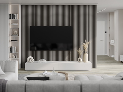 Mexen Lam-F akustické nástěnné lamely 275 x 30 cm, plsť 8 mm, technická dýha, Ocelový Dub - S105-275307-3015-006