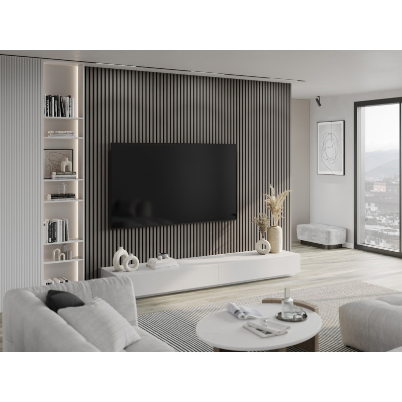 Mexen Lam-F akustické nástěnné lamely 275 x 30 cm, plsť 8 mm, technická dýha, Ocelový Dub - S105-275307-3015-006