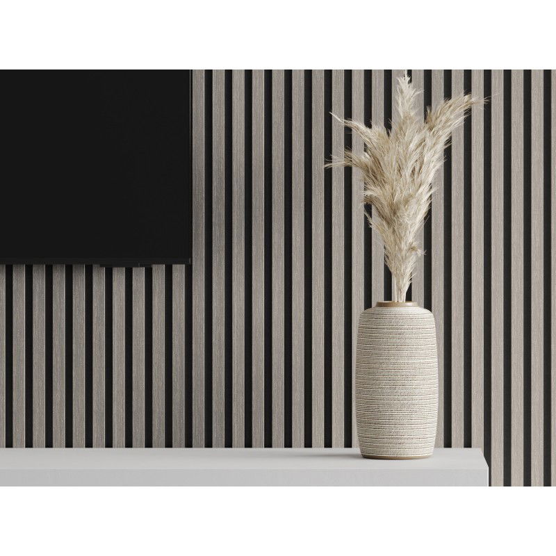 Mexen Lam-F stěnové akustické lamely 275 x 30 cm, plsť 8 mm, technická dýha, Stříbrný Dub - S105-275307-3015-007