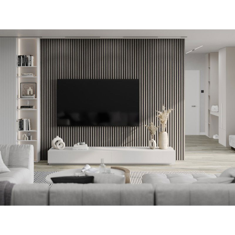 Mexen Lam-F stěnové akustické lamely 275 x 30 cm, plsť 8 mm, technická dýha, Stříbrný Dub - S105-275307-3015-007