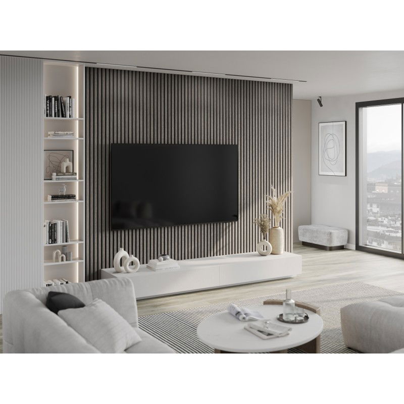 Mexen Lam-F stěnové akustické lamely 275 x 30 cm, plsť 8 mm, technická dýha, Stříbrný Dub - S105-275307-3015-007