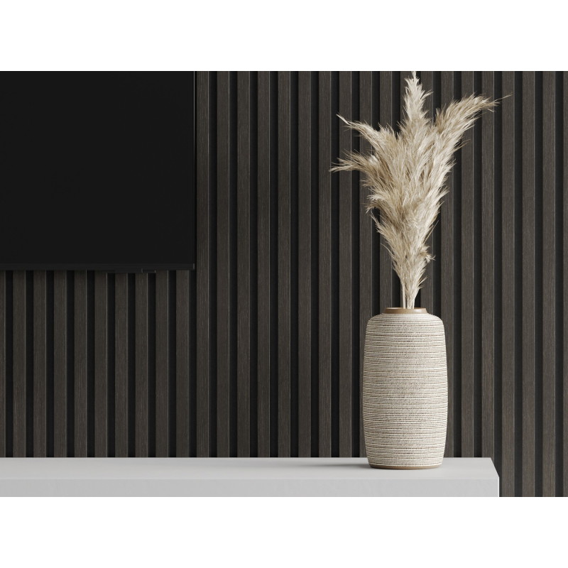 Mexen Lam-F akustické stěnové lamely 275 x 30 cm, plsť 8 mm, technická dýha, Stříbřitý Ořech - S105-275307-3015-009