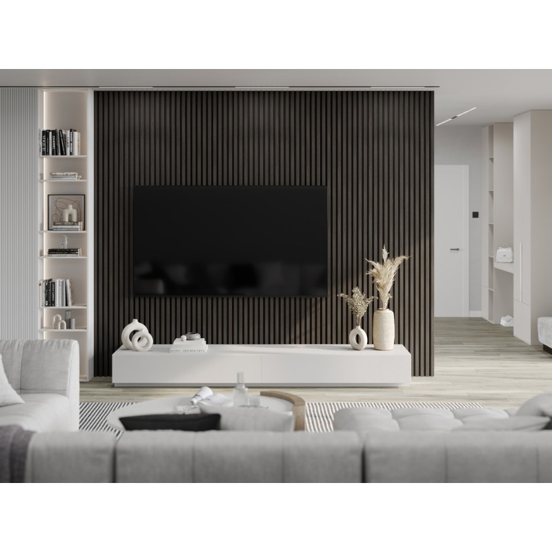 Mexen Lam-F akustické stěnové lamely 275 x 30 cm, plsť 8 mm, technická dýha, Stříbřitý Ořech - S105-275307-3015-009