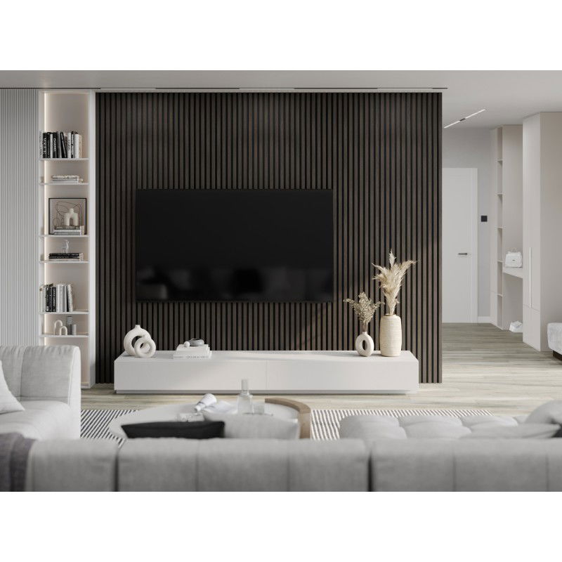 Mexen Lam-F nástěnné akustické lamely 275 x 30 cm, plsť 8 mm, technická dýha, Stříbrný Ořech - S105-275307-3015-009