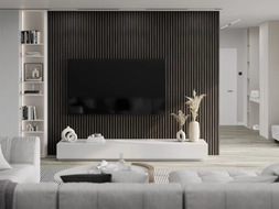 Mexen Lam-F nástěnné akustické lamely 275 x 30 cm, plsť 8 mm, technická dýha, Stříbrný Ořech - S105-275307-3015-009